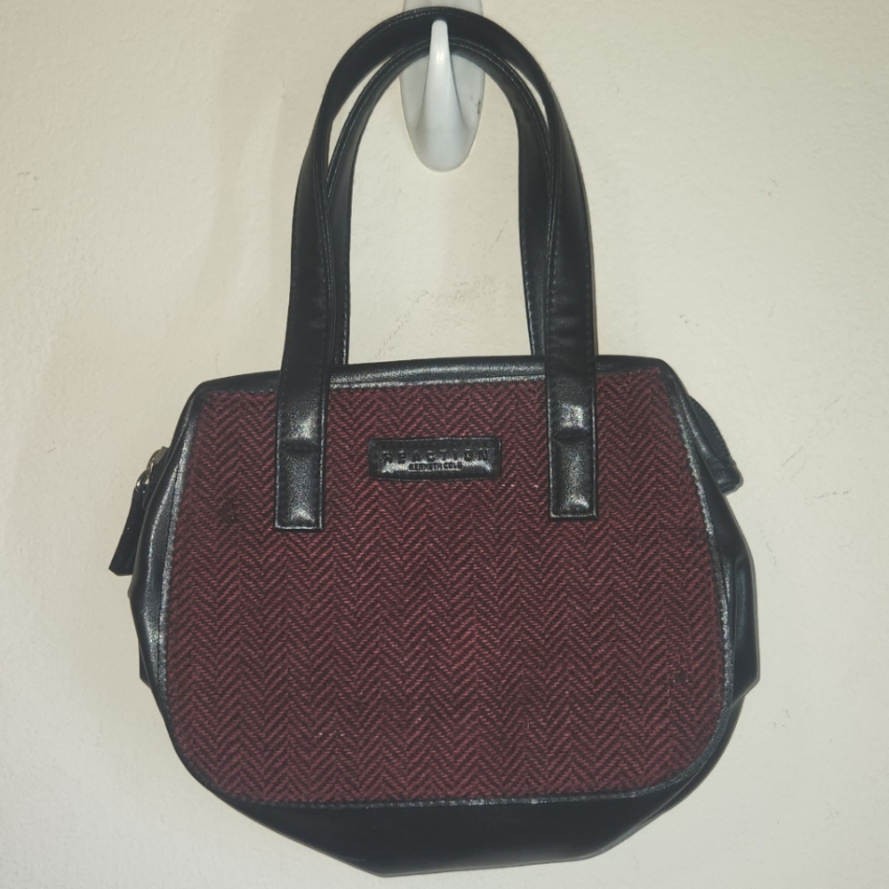 Kenneth Cole Reaction Red & Black Herringbone Mini Handbag